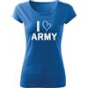 DRAGOWA T-shirt corta da donna i love army, blu 150g/m2,