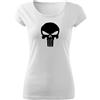 DRAGOWA maglietta corta donna punisher, bianco 150g/m2,