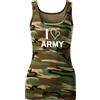 DRAGOWA Canotta da donna i love army, mimetico 180g/m2,