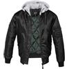 Brandit MA1 giacca bomber con cappuccio, nero-grigio,