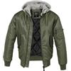 Brandit MA1 giacca bomber con cappuccio, oliva,