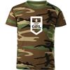DRAGOWA Army t-shirt corta girl per bambini, mimetica,