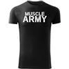 DRAGOWA Muscle Army maglietta fitness 180g/m2, nera,