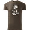 DRAGOWA Muscle Army Man maglietta fitness, oliva 180g/m2,