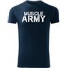 DRAGOWA Muscle maglietta fitness, blu 180g/m2,