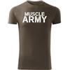 DRAGOWA Maglietta fitness muscle army, oliva 180g/m2,