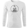DRAGOWA Fit-T t-shirt a manica lunga con muscoli e bicipiti, bianco 160g/m2,