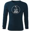 DRAGOWA Fit-T t-shirt a manica lunga con muscoli e bicipiti, blu scuro 160g/m2,