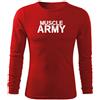 DRAGOWA Fit-T T-shirt muscolare a manica lunga 160g/m2, rosso,