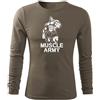 DRAGOWA Fit-T T-shirt uomo muscolare a manica lunga, oliva 160g/m2,