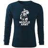 DRAGOWA Fit-T t-shirt muscolare a manica lunga, blu scuro 160g/m2,