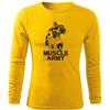 DRAGOWA Fit-T maglia a maniche lunghe muscle army man, gialla 160g/m2,