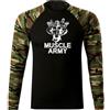 DRAGOWA Fit-T maglietta a maniche lunghe muscle army team 160 g/m², Woodland,