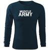 DRAGOWA Fit-T t-shirt muscle army a manica lunga, blu navy 160g/m2,