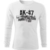 DRAGOWA Fit-T t-shirt a maniche lunghe Seneca AK-47 160 g/m², bianco,