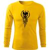 DRAGOWA Fit-T maglietta a maniche lunghe teschio, giallo 160g/m2,