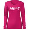 DRAGOWA AK-47 slim t-shirt donna a maniche lunghe 160g/m2, rosa,