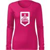 DRAGOWA Slim maglietta da donna a maniche lunghe army girl, rosa 160g/m2,
