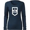 DRAGOWA Slim t-shirt a maniche lunghe da donna, army girl,