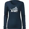 DRAGOWA Slim Nabis t-shirt a maniche lunghe da donna 160 g/m², blu scuro,
