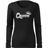 DRAGOWA Slim t-shirt donna manica lunga, nero 160g/m2,