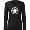 DRAGOWA Slim t-shirt donna manica lunga 160g/m2, nero,
