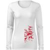DRAGOWA Slim T-shirt donna a maniche lunghe, war bianco 160g/m2,