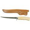 Fox Outdoor Classic coltello per sfilettare, manico in legno di betulla, con fodero,