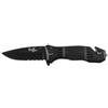 Fox Outdoor Jack coltello a una mano, nero, manico in metallo,