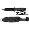 Fox Outdoor Pilot coltello, nero, manico in gomma, con fodero,