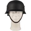 MFH Elmetto in metallo ww ii con interno in pelle, nero,
