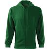 Malfini Trendy Felpa con zip da uomo 300g/m2, verde,