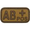 MFH toppa gruppo sanguigno 3D AB positive, khaki 5x2,5cm,