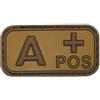 MFH toppa gruppo sanguigno 3D A positive, khaki 5x2,5cm,