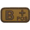 MFH toppa gruppo sanguigno 3D B positive, khaki 5x2,5cm,