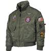 MFH CWU giacca da pilota americana per bambini con toppe, OD green,
