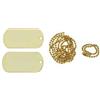 MFH Dog-Tags targhette per cani, oro con catena,
