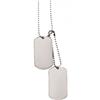 Mil-Tec Dog-Tags medagliette per cani in acciaio inox opaco con catena,