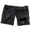 MFH Half guanti in pelle senza dita e borchie, neri,