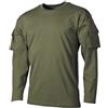 MFH US maglia lunga con tasche velcro sulle maniche 170g/m2, olivové,