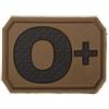 Mil-Tec Toppa in velcro 3D gruppo sanguigno 0+, Coyote,