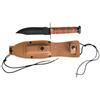 Mil-Tec US Pilot coltello da Combattimento fodero in pelle, marrone,