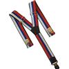 O&T Natur bretelle per pantaloni clip, bianco-blu-rosso,