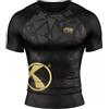 Katsudo Rash Guard T-shirt a manica corta, nero e oro,