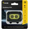 Technik Lampada frontale con gommatura, led cree xpg-2+led cob usb-c, luce rossa strobo,