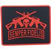 WARAGOD Semper Fidelis toppa in pvc, rossa,