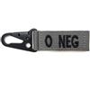WARAGOD Moschettone gruppo sanguigno 0-negativo, grigio,