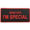 WARAGOD Mamma dice applique in PVC, nero e rosso,