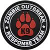WARAGOD Zombie Outbreak toppa in pvc, nera e rossa,