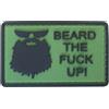 WARAGOD Beard The Fuck Up toppa 3D 6x3,5 cm, oliva,